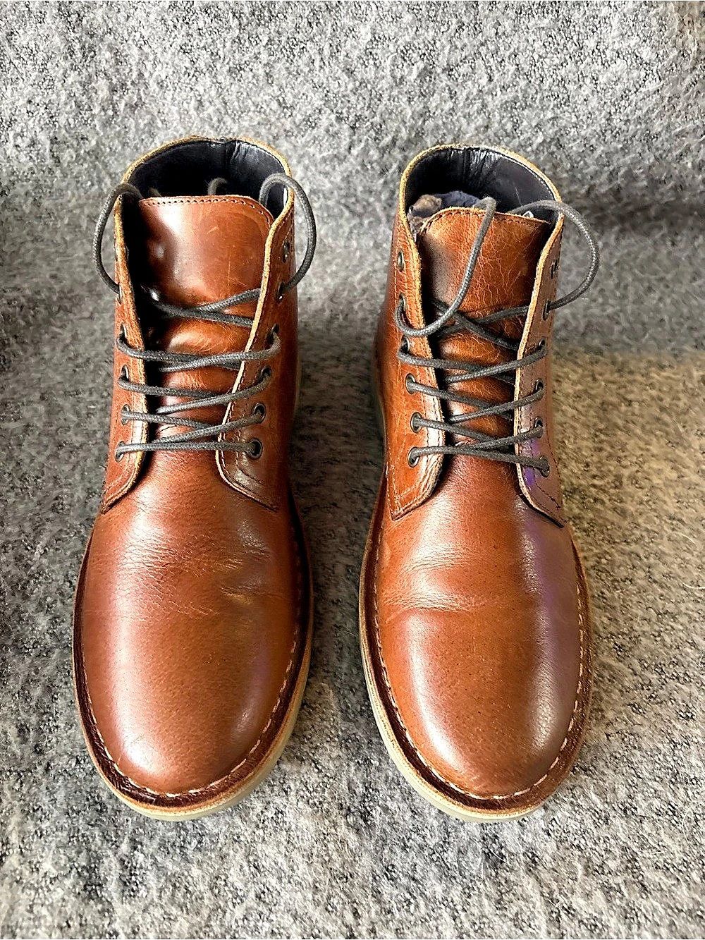 ASOS Design Leather-Look Lace-Up Boots US 6